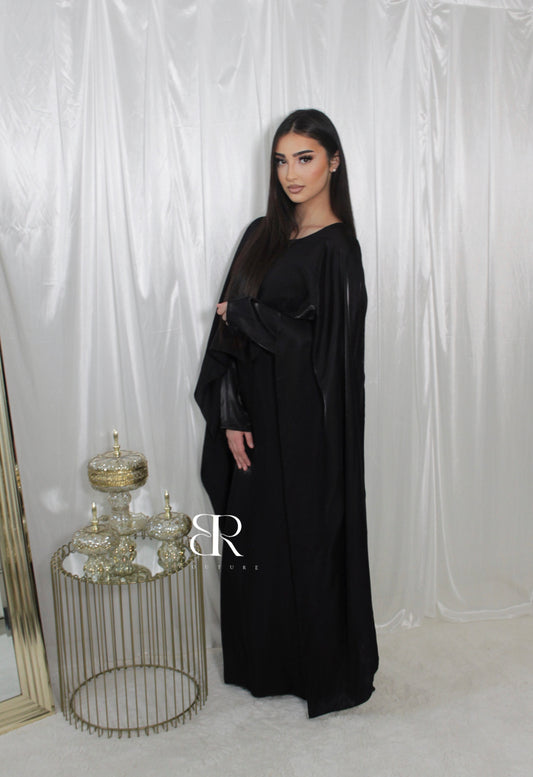 Robe mastoura satinée noir | #112