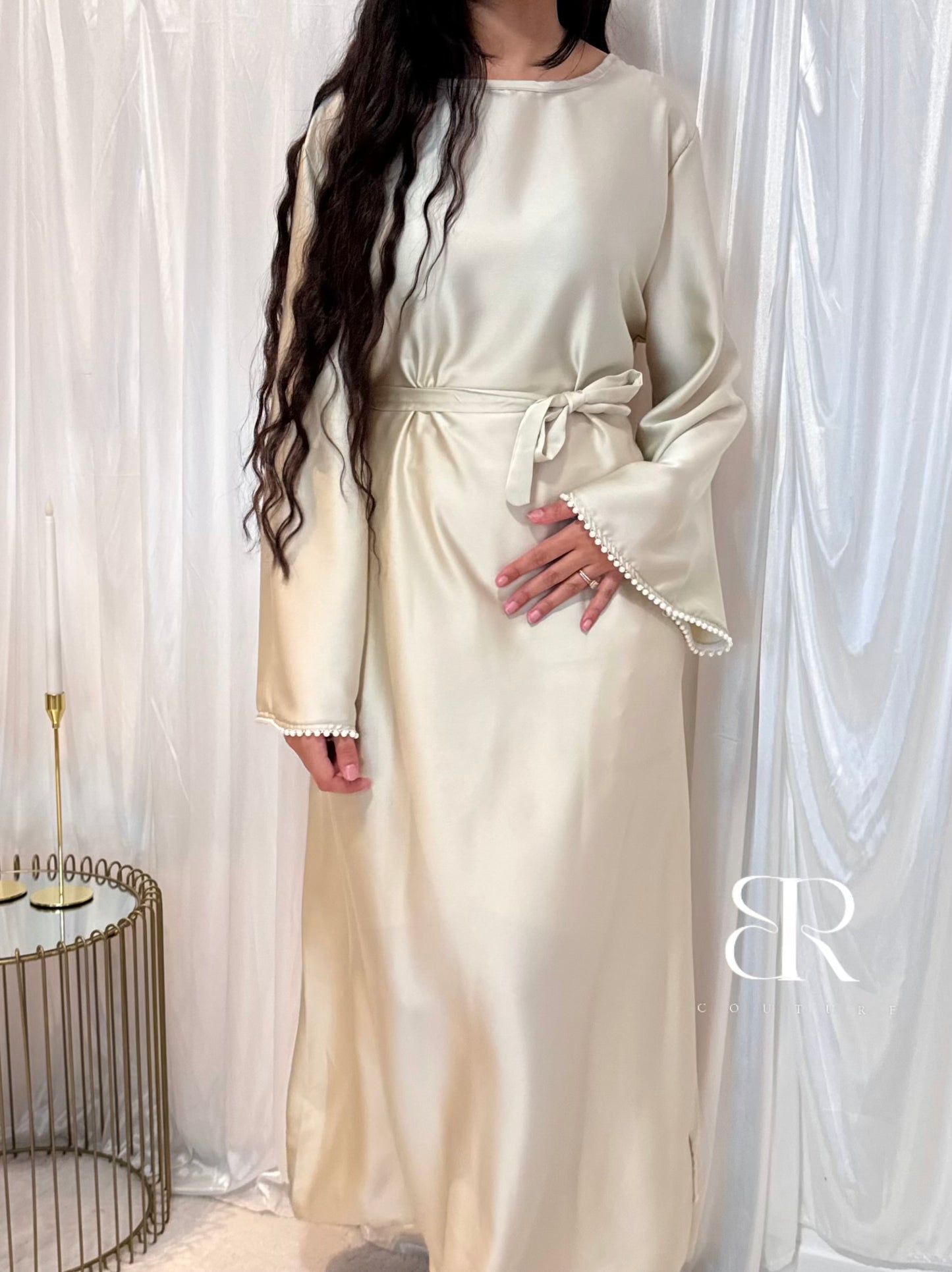 Robe perlée crème | #3123