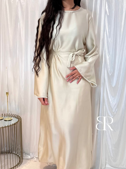 Robe perlée crème | #3123