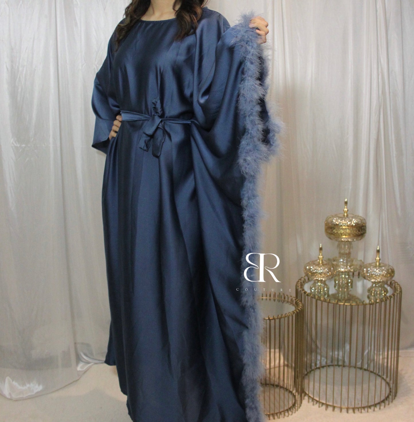 Robe à plumes bleue | #2113