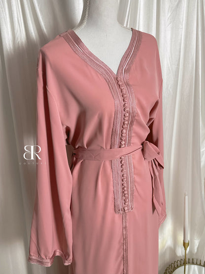 Abaya style caftan rose | #3313