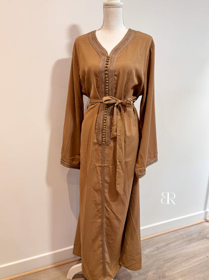 Abaya style caftan camel | #3313